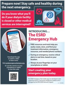ESRD Emergency Hub flyer for patients/caregivers